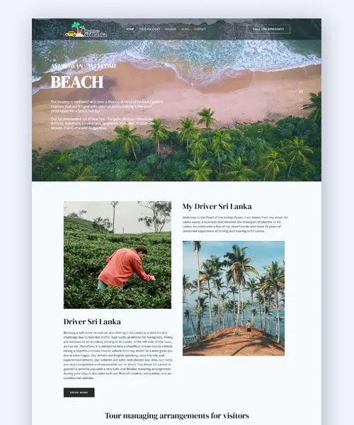 travel web design sri lanka