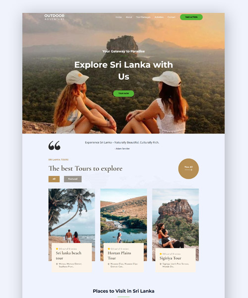 tour bookng web design sri lanka